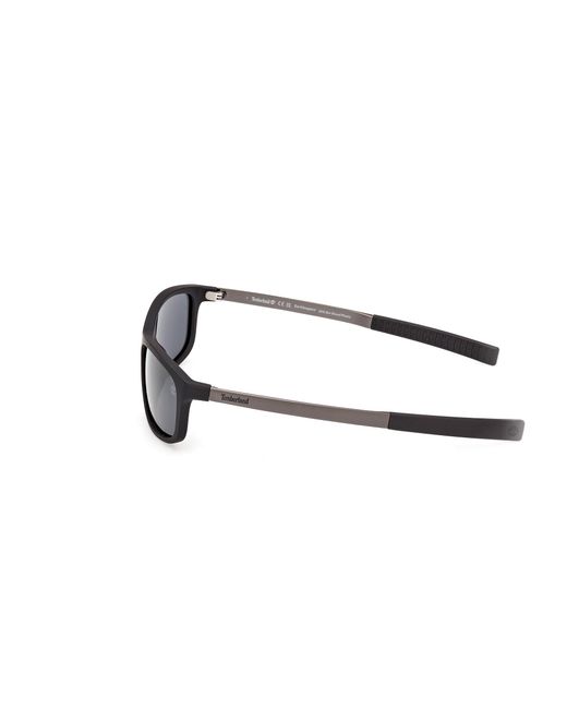 Timberland Black Tb00062-H 02D Sunglasses Injected Smoke Squared Polarized for men