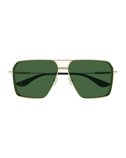 McQueen Green Am0500S 003 Sunglasses Metal Pilot for men