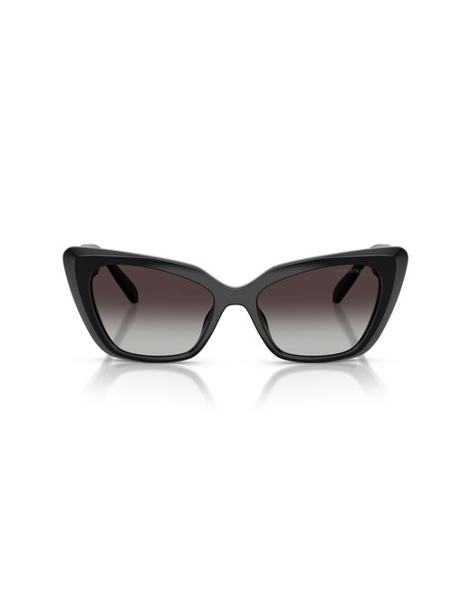 Swarovski Black Sk6047 10018G Sunglasses Injected Cat Eye Normal Nuanced