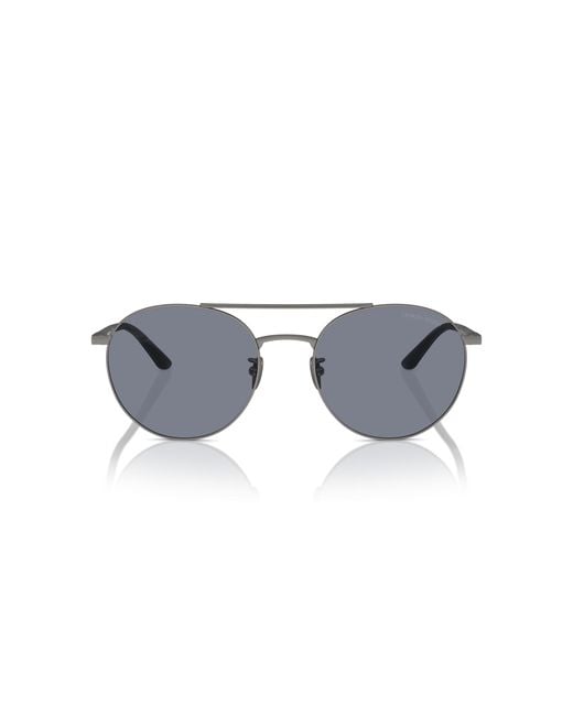 Giorgio Armani Black Ar6156 337819 Sunglasses Steel Round Normal for men