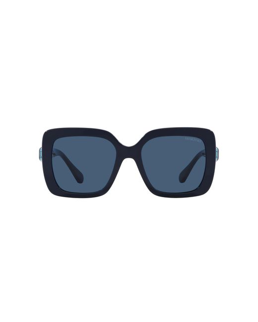 Swarovski Blue Sk6001 100455 Sunglasses Acetate Squared Normal