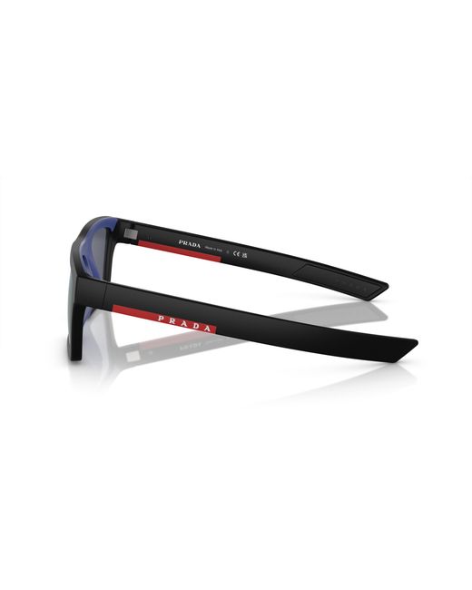 Prada Linea Rossa Black Ps 02Zsu 1Bo05U Sunglasses Injected Squared Normal Mirror for men