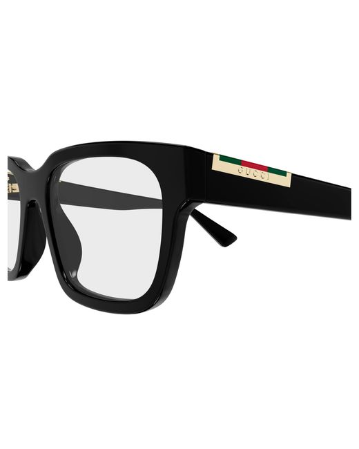 Gucci Black Gg1961O 001 Optical Frames Acetate Transparent Squared for men