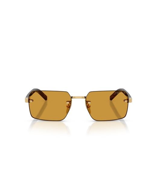 Prada Black Pr D55S 5Ak50P Sunglasses Metal Squared Normal for men