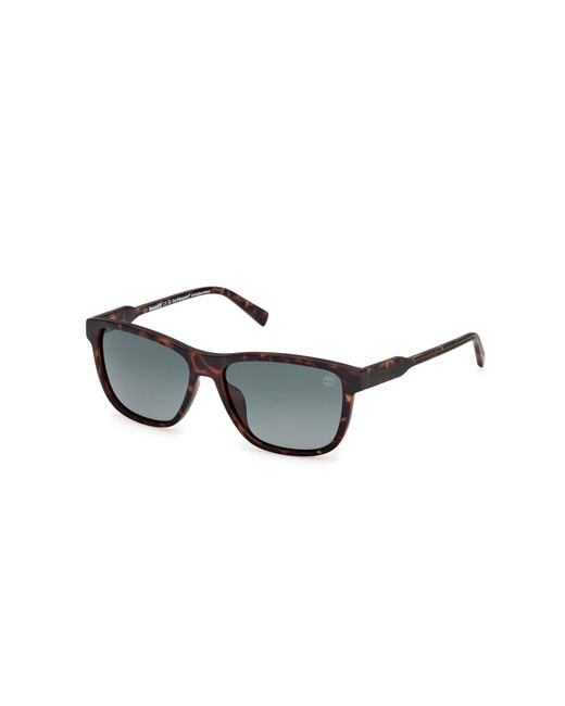 Timberland Black Tb00052-H 52D Sunglasses Injected Smoke Squared Polarized for men