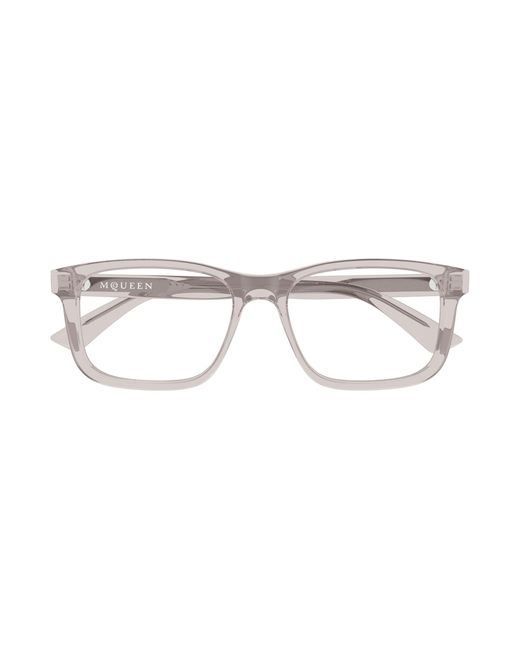 McQueen Black Am0486O 008 Optical Frames Acetate Transparent Squared for men