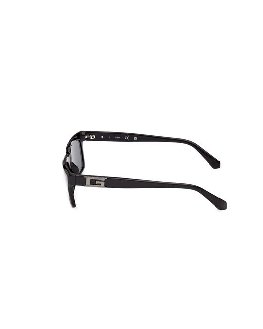 Guess Black Gu00300 01A Sunglasses Injected Smoke Squared Normal for men