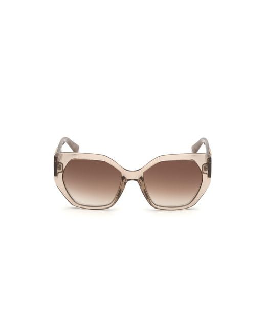 Guess Black Gu7741 57G Sunglasses Injected Geometric Normal Mirror