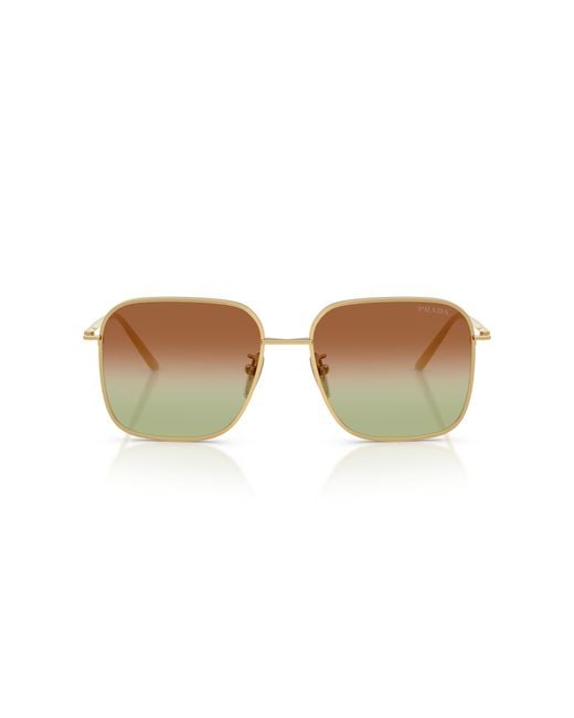 Prada Black Pr C54Sd 5Ak70T Sunglasses Metal Squared Normal Nuanced