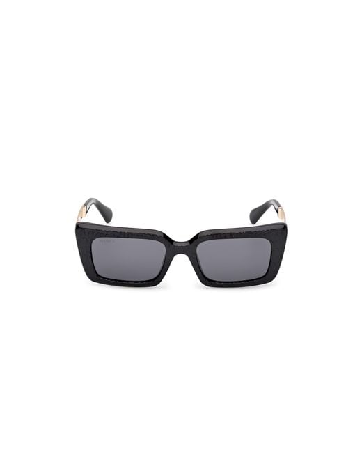 MAX&Co. Black Mo0143 01A Sunglasses Injected Smoke Squared Normal