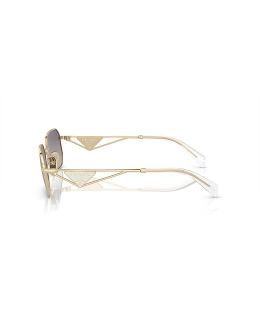 Prada Black Pr A51S Zvn30C Sunglasses Metal Geometric Normal Shaded
