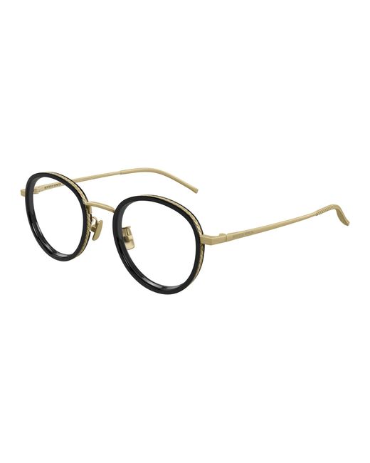 Bottega Veneta Black Bv1428Oa 001 Optical Frames Titanium Transparent Round