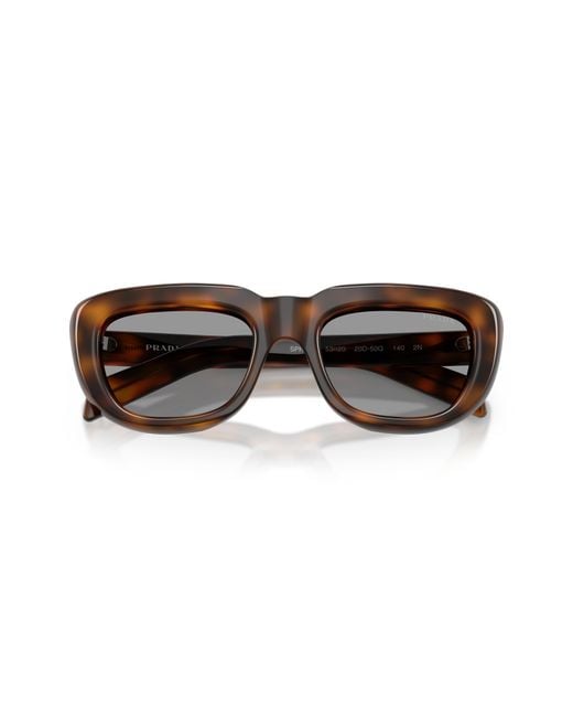 Prada Black Pr D07S 20D50Q Sunglasses Acetate Squared Normal