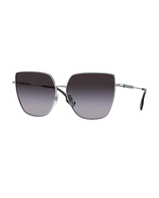 Burberry Black Be3143 Alexis 10058G Sunglasses Steel Geometric Normal Shaded