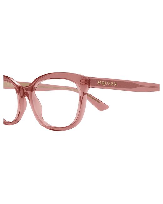 McQueen Black Am0569O 005 Optical Frames Acetate Transparent Cat Eye