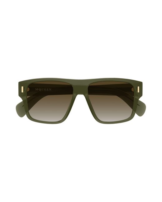 McQueen Green Am0550S 003 Sunglasses Acetate Squared for men
