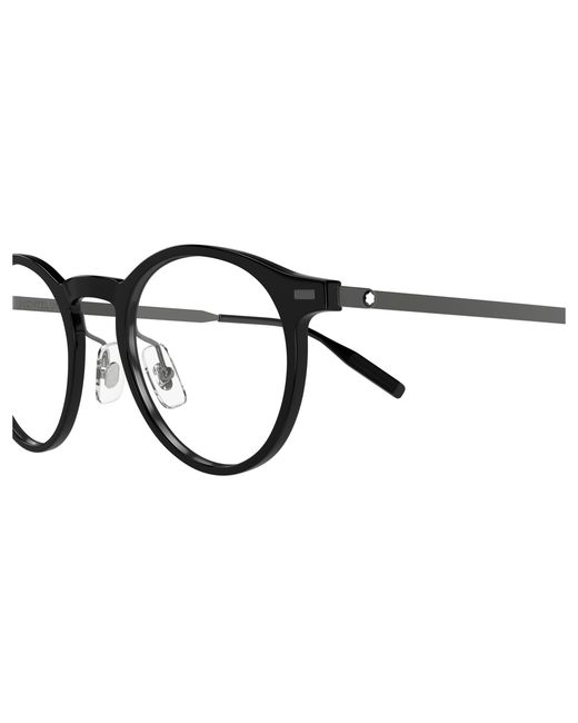 Montblanc Black Mb0426O 001 Optical Frames Injected Transparent Round for men