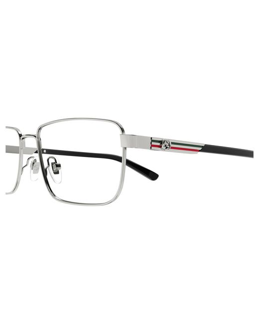 Gucci Black Gg1291O 001 Optical Frames Metal Squared for men