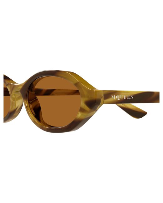 McQueen Black Am0559S 003 Sunglasses Acetate Round