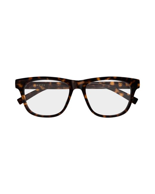 Gucci Black Gg2108O 002 Optical Frames Injected Transparent Squared for men