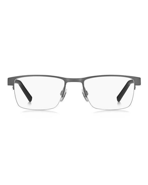 Tommy Hilfiger Black Th 1996 R80 Optical Frames Steel Squared for men