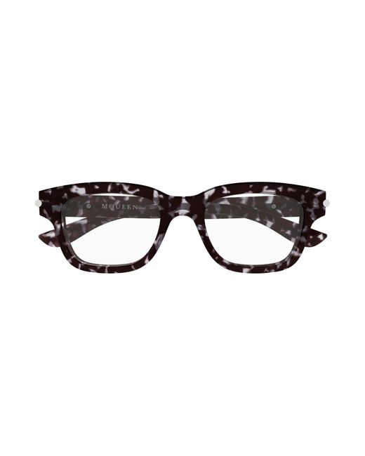 McQueen Black Am0497O 006 Optical Frames Acetate Transparent Squared