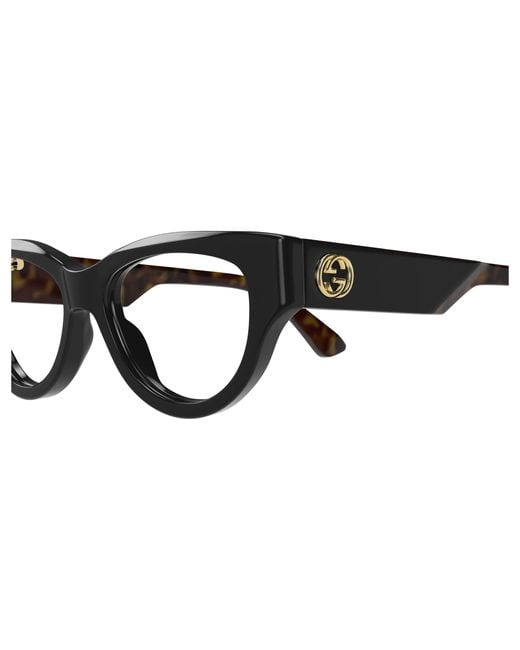 Gucci Black Gg1665O 005 Optical Frames Acetate Transparent Cat Eye
