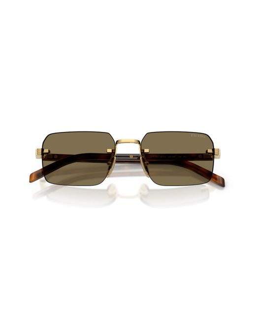 Prada Black Pr D55S 5Ak90F Sunglasses Metal Squared Normal for men