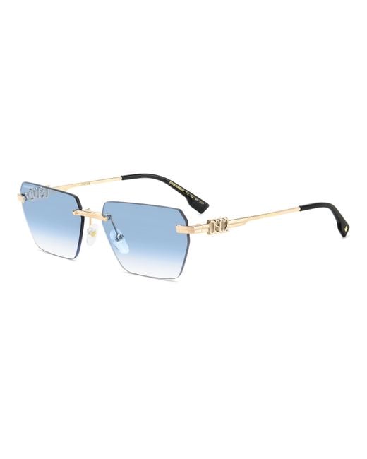 DSquared² Black D2 0102/S Lks/St Sunglasses Metal Light Squared Normal Shaded for men
