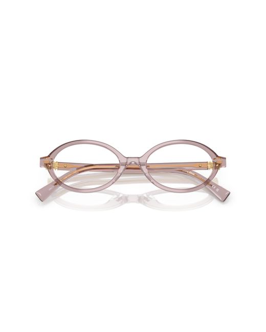 Miu Miu Black Mu 01Xv 12W1O1 Optical Frames Acetate Round Normal