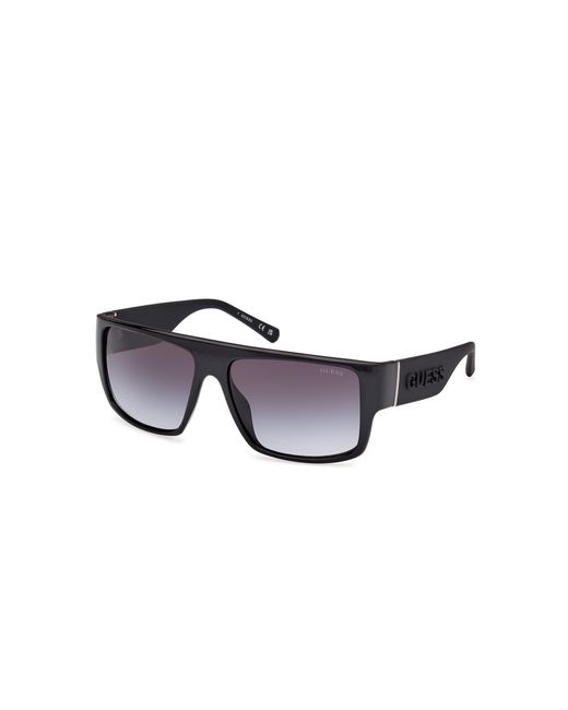 Guess Black Gu00165 01B Sunglasses Injected Smoke Squared Normal for men
