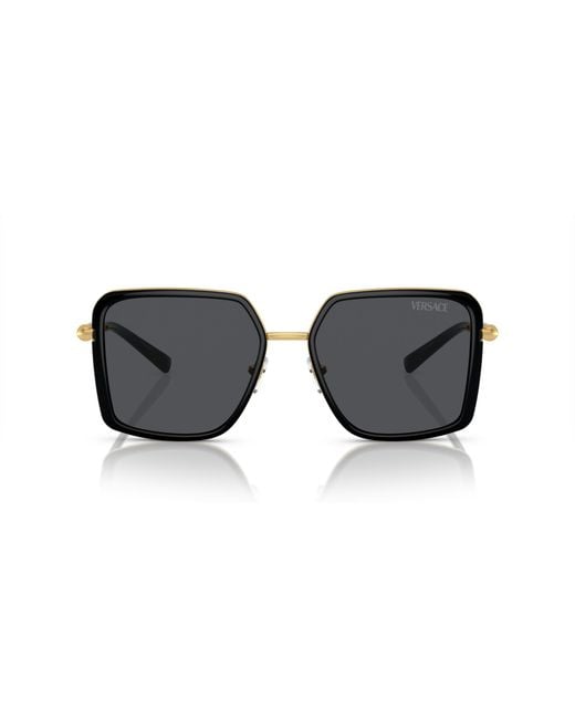 Versace Black Ve2261 100287 Sunglasses Metal Squared Normal