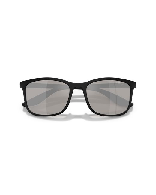 Prada Linea Rossa Black Ps A08S 1Bo2B0 Sunglasses Injected Pillow Mirrored for men