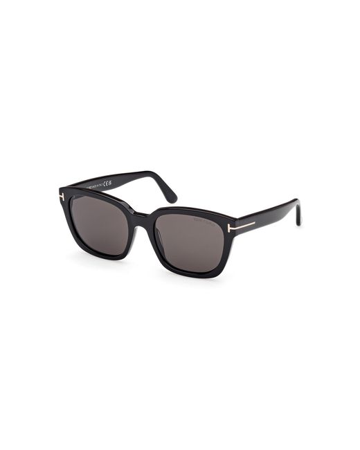 Tom Ford Black Ft1216 Haylay 01A Sunglasses Acetate Smoke Squared Normal