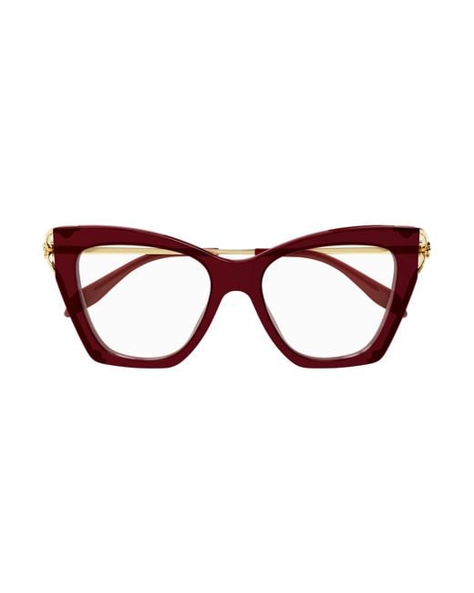 McQueen Black Am0376O 003 Optical Frames Acetate Cat Eye