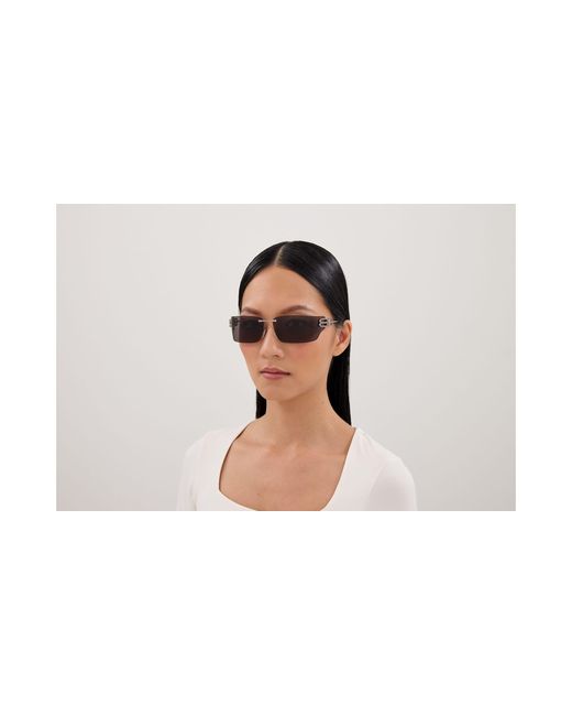 Balenciaga Black Bb0485Sa 001 Sunglasses Metal Squared
