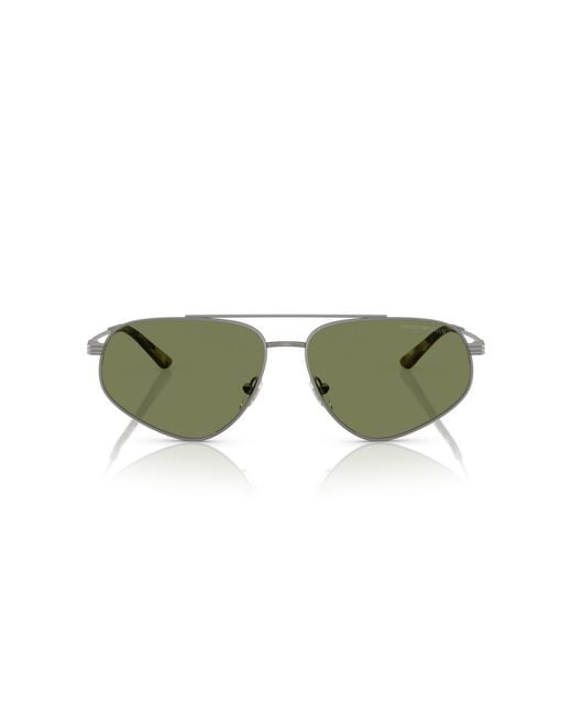 Emporio Armani Green Ea2156 30032A Sunglasses Metal Pilot Normal for men