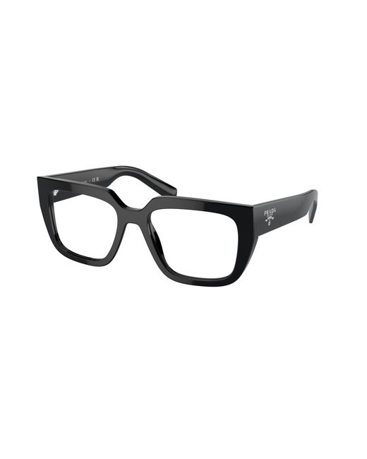 Prada Black Pr A03V 16K1O1 Optical Frames Acetate Transparent Geometric Normal