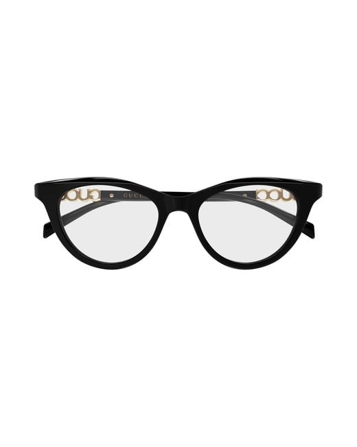 Gucci Black Gg2034O 005 Optical Frames Acetate Transparent Cat Eye