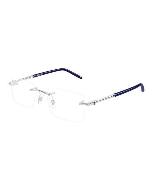 Montblanc Black Mb0444O 002 Optical Frames Metal Transparent Squared for men