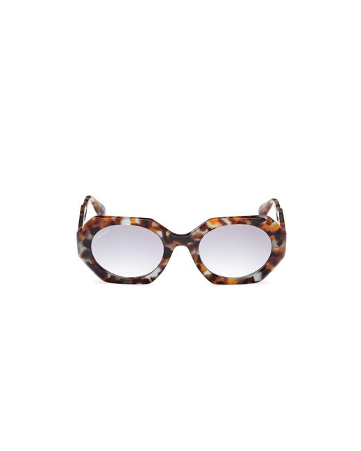 MAX&Co. Black Mo0115 55B Sunglasses Acetate Smoke Geometric Normal