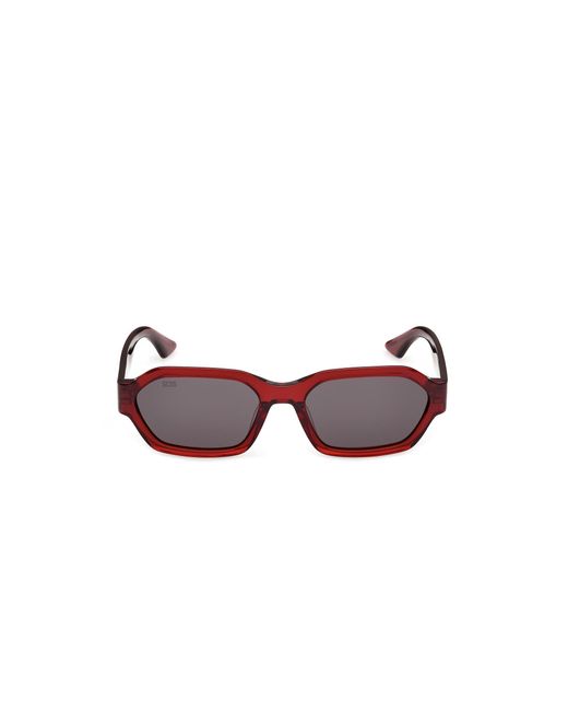 Gcds Red Gd0076 69A Sunglasses Acetate Smoke Geometric Normal