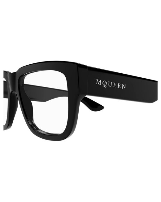 McQueen Black Am0510O 001 Optical Frames Acetate Transparent Squared