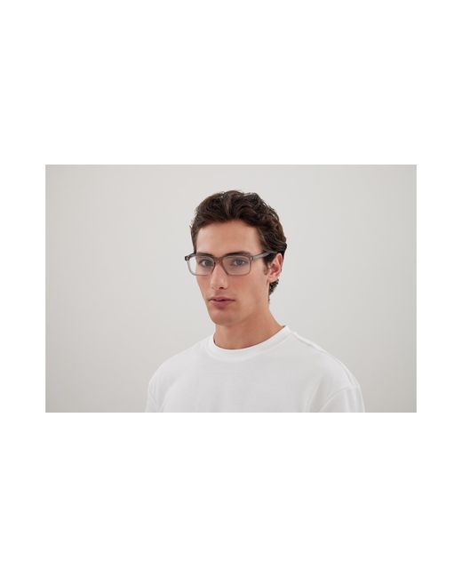 McQueen Black Am0486O 003 Optical Frames Acetate Transparent Squared for men