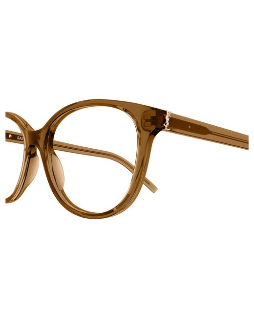 Saint Laurent Black Sl M112 006 Optical Frames Acetate Transparent Round
