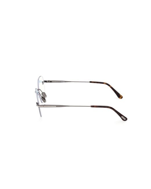 Tom Ford Black Ft6126-B 008 Optical Frames Metal Geometric Normal for men