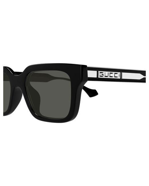 Gucci Black Gg1732Sk 001 Sunglasses Injected Squared for men