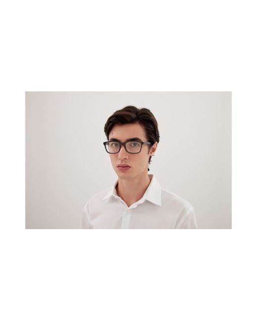 Montblanc Black Mb0401O 003 Optical Frames Injected Transparent Squared for men