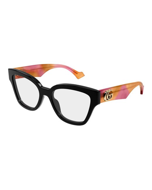 Gucci Black Gg1424O 015 Optical Frames Acetate Transparent Round