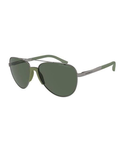 Emporio Armani Green Ea2059 300371 Sunglasses Metal Pilot Normal for men